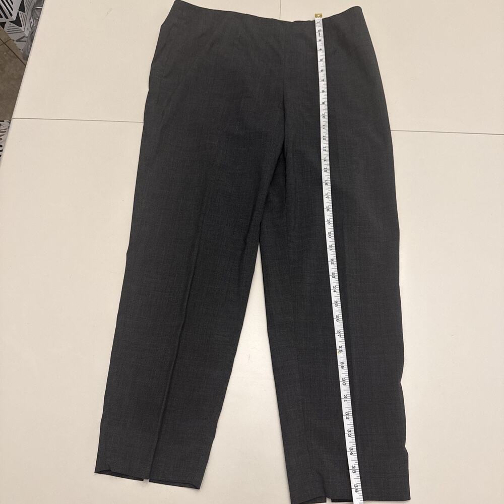 PIAZZA SEMPIONE Audrey Cropped Pants Charcoal Gray Wool Blend IT 48 US 12